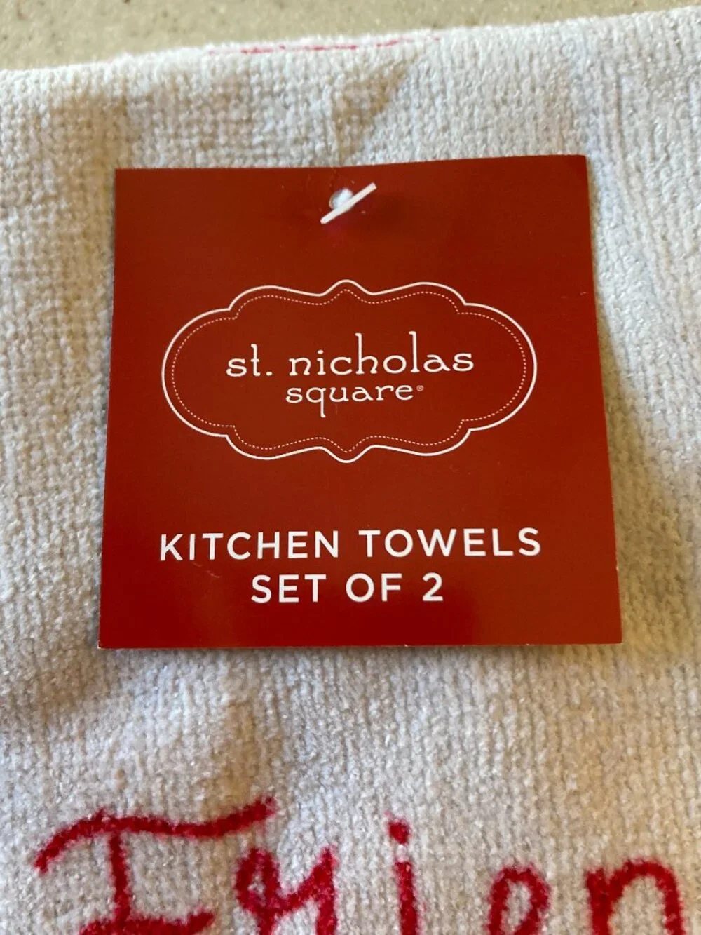 NWT St. Nicholas Square Kitchen Towels 4 Pc. Set - Holiday Cookies Theme